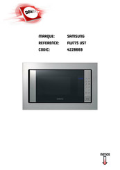 Samsung FW77S Serie Manuel D'utilisation Et Guide De Cuisson