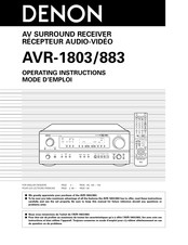 Denon AVR-883 Mode D'emploi