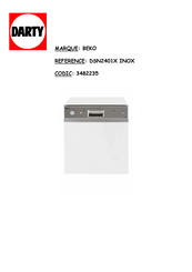 Beko DSN2401X INOX Guide De Référence Rapide