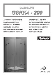 RAVAK GLASSLINE GSKK4-200 Instructions De Montage