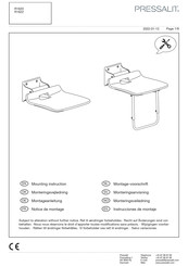 Pressalit R1620 Notice De Montage