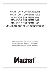 Magnat MONITOR SUPREME 802 Mode D'emploi