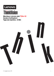 Lenovo ThinkVision T24v-10 Guide D'utilisation