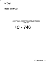 Icom IC-746 Mode D'emploi