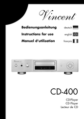 VINCENT CD-400 Manuel D'utilisation