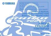 Yamaha RHINO 700 FI YXR700FAB 2011 Manuel Du Propriétaire