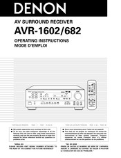 Denon AVR-682 Mode D'emploi