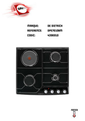 De Dietrich DPE7610BM Guide D'installation Et D'utilisation