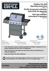 Backyard Grill 720-0789D Instructions D'opération