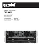 Gemini DJ CDX-2200 Manuel D'instructions