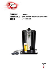 Krups BeerTender YY3909FD Mode D'emploi