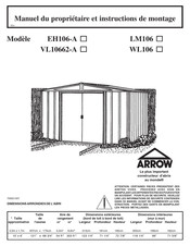 Arrow VL10662-A Manuel Du Propriétaire Et Instructions De Montage