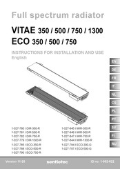 Sentiotec Vitae WIR-750-R Instructions Pour L'installation Et L'utilisation