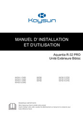 Kaysun Aquantia R-32 PRO KHP-MO 4 DVR2 Manuel D'installation Et D'utilisation