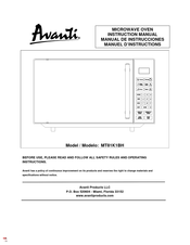 Avanti MT81K1BH Manuel D'instructions