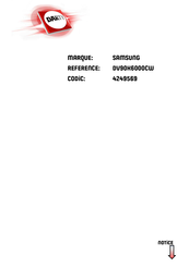 Samsung DV90K6000CW Manuel D'utilisation