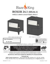 Valley Comfort Systems Blaze King BOXER 24.1 Manuel D'installation & Mode D'emploi