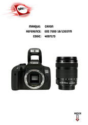 Canon EOS 750D 18/135STM Mode D'emploi