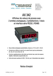 Motrona AX 342 Notice D'emploi