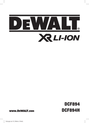 DeWalt XR DCF894 Traduction De La Notice D'instructions Originale