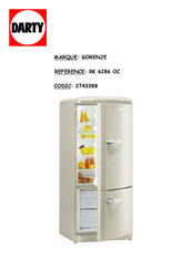 Gorenje RK 6286 OC Mode D'emploi