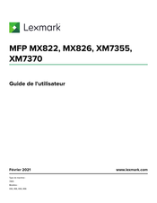 Lexmark MX822 Guide De L'utilisateur