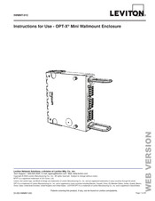 Leviton OPT-X Mode D'emploi