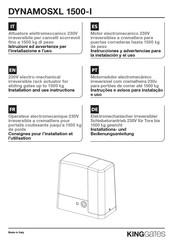 V2 KINGgates DYNAMOSXL 1500-I Manuel De L'installateur
