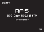 Canon RF-S 55-210mm F5-7.1 IS STM Mode D'emploi