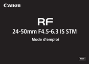 Canon RF 24-50mm F4.5-6.3 IS STM Mode D'emploi