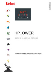 Unical HP OWER 500 RK A400 Instructions De L'utilisateur