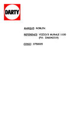 ROBLIN FX-IX6042219 Mode D'emploi Et Installation