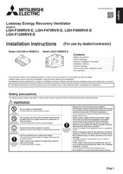 Mitsubishi Electric LGH-F1200RVX-E Instructions D'installation