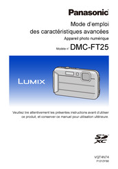 Panasonic LUMIX DMC-FT25EG Mode D'emploi Des Caractéristiques Avancées