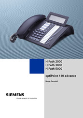 Siemens optiPoint 410 advance Mode D'emploi