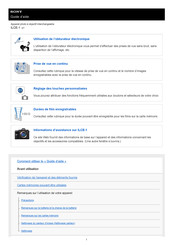 Sony ILCE-1 Guide D'aide