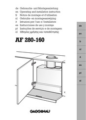 Gaggenau AF 280-160 Notice De Montage Et D'utilisation