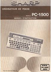 Sharp PC-1500 Manuel D'instructions
