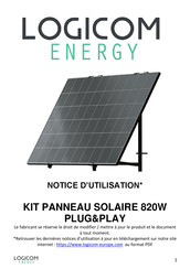 LOGICOM ENERGY KIT PANNEAU SOLAIRE 820W PLUG&PLAY Notice D'utilisation