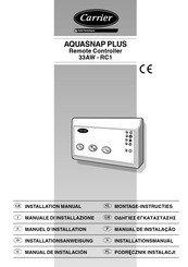 Carrier Aquasnap plus 33AW-RC1 Manuel D'installation