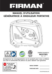 Firman W01785 Manuel D'utilisation