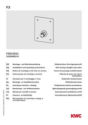 KWC F3SV2011 Notice De Montage Et De Mise En Service