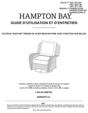 HAMPTON BAY 1001 582 138 Guide D'utilisation Et D'entretien