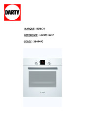 Bosch HBN531W1F Notice D'utilisation