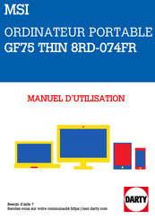 MSI GF75 THIN 8RD-074FR Manuel D'utilisation