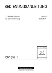 Kuppersbusch IGV 657.1 Notice D'utilisation