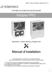 Klereo Kalypso PRO Notice D'installation