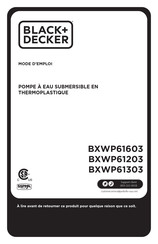 Black & Decker BXWP61203 Mode D'emploi