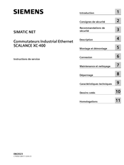 Siemens SIMATIC NET SCALANCE XC-400 Instructions De Service