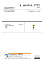 Atlas Copco LLA2500-L-ATEX Manuel D'instructions